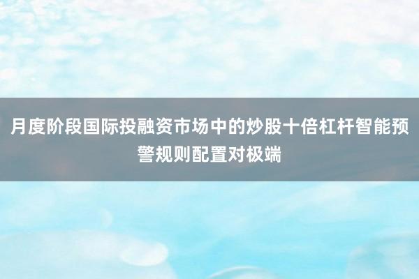 月度阶段国际投融资市场中的炒股十倍杠杆智能预警规则配置对极端
