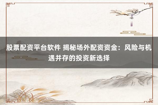 股票配资平台软件 揭秘场外配资资金：风险与机遇并存的投资新选择