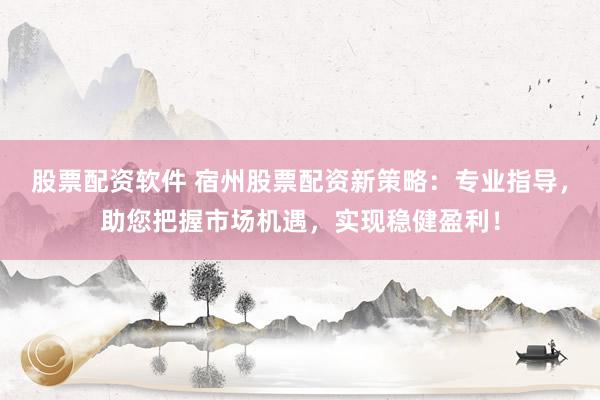 股票配资软件 宿州股票配资新策略：专业指导，助您把握市场机遇，实现稳健盈利！